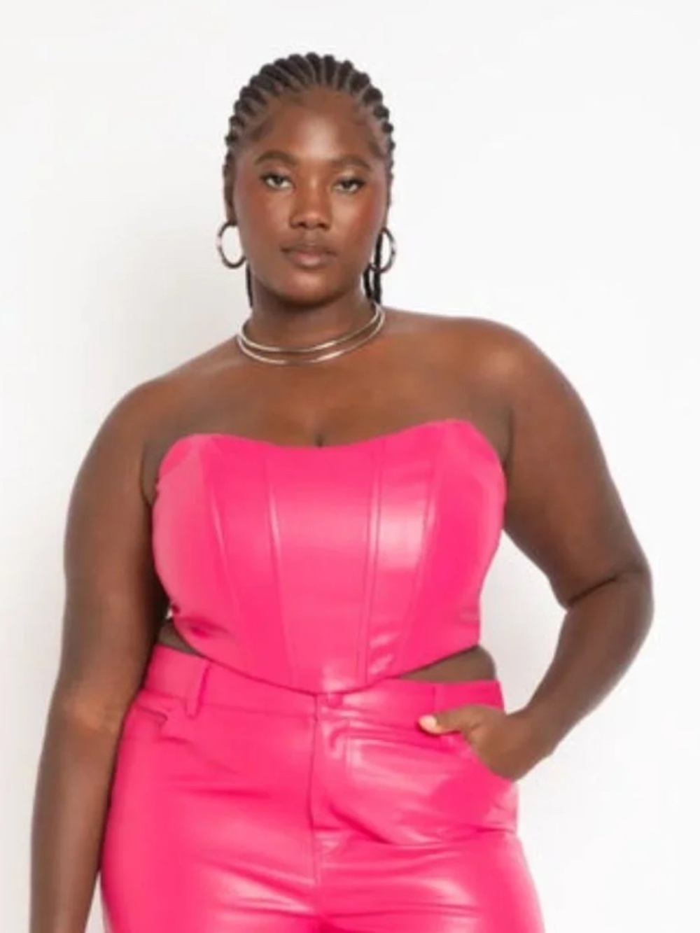 NWT Eloquii Vibrant Pink Strapless Corset Top Plus Size 16